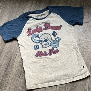 Lucky Brand Kids Blue and Beige Graphic Tee